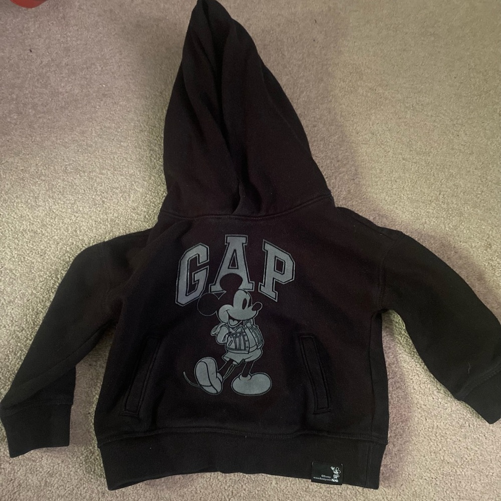 GAP Kids Charcoal Hoodie with Mickey Graphic